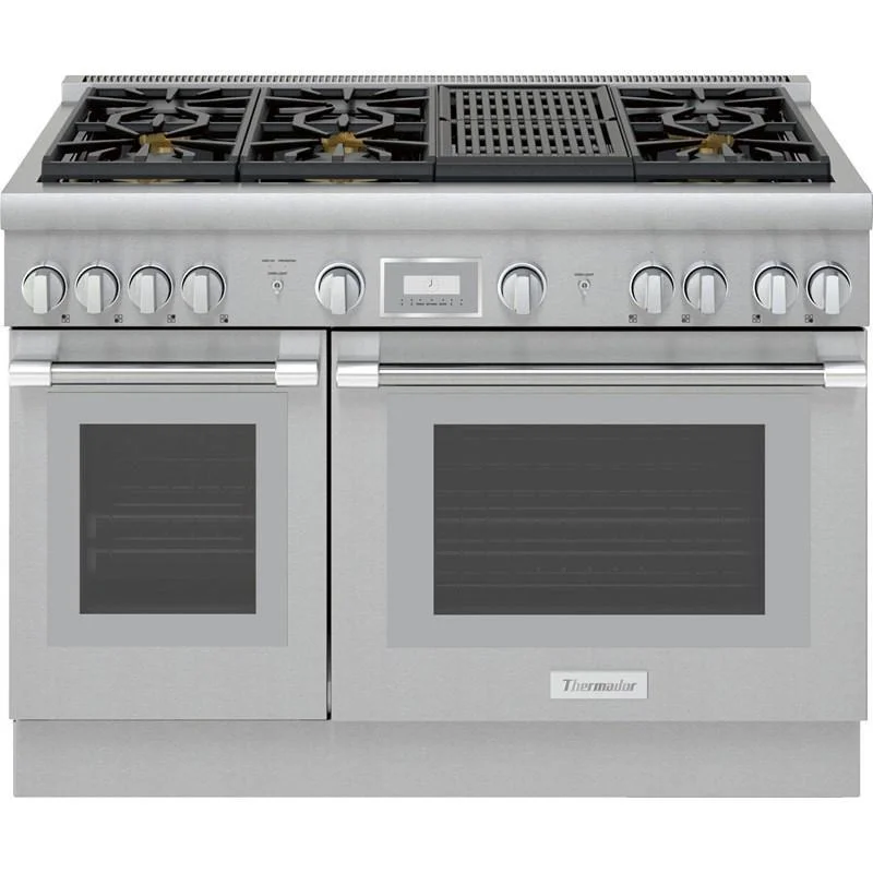 Thermador - 7.1 cu. ft Gas Range in Stainless - PRG486WLH Stainless