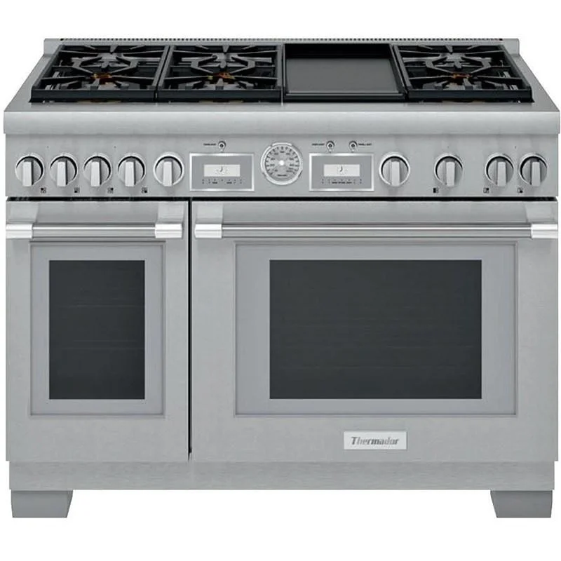 Thermador - 8.2 cu. ft Dual Fuel Range in Stainless - PRD486WDGC Stainless