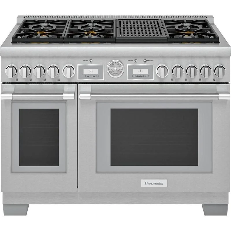 Thermador - 8.2 cu. ft Gas Range in Stainless - PRG486WLG Stainless