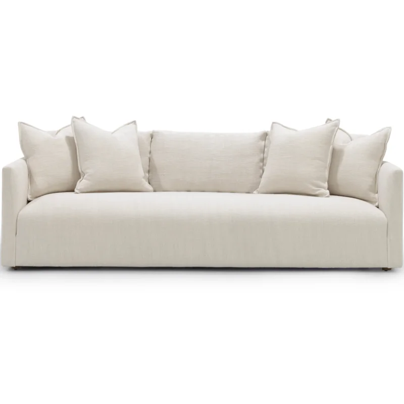 Thibaut Sofa, Madagascar Oyster, Walnut Dead Flat Finish