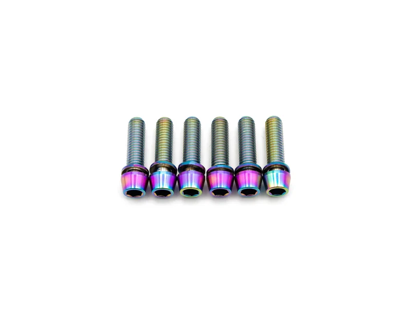 Thompson Elite X4 Stem Bolt Kit - Titanium Rainbow Oil Slick