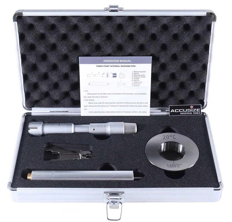 Three -Point Internal Micrometers, Ratchet Stop