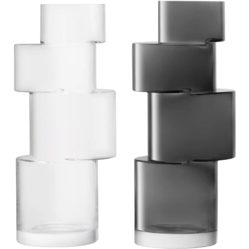 Tiered Vase Large, 13.75"H, 2 Colours Clear