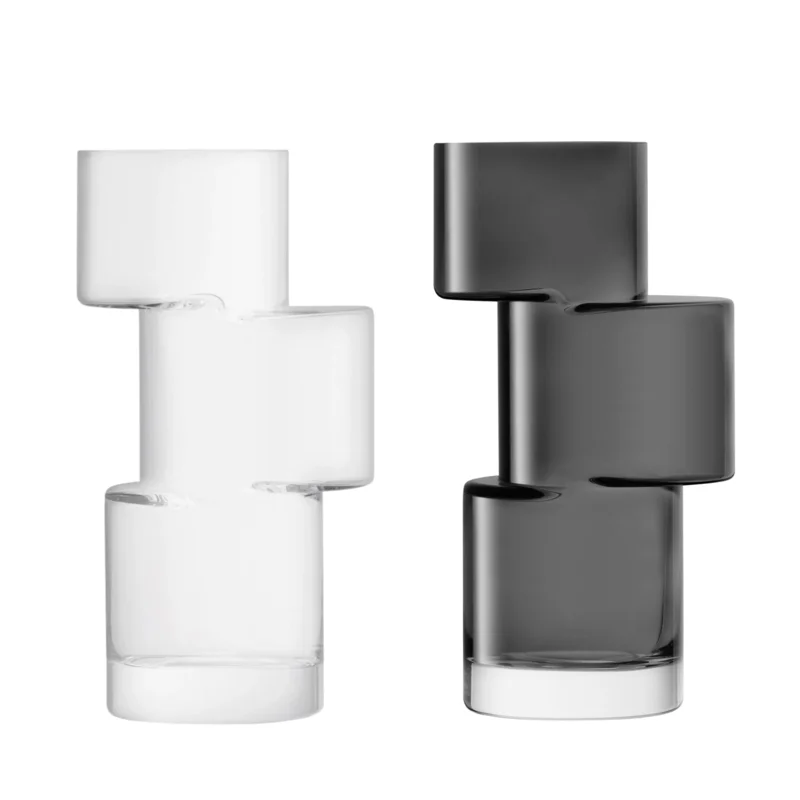Tiered Vase Medium, 10.25"H, 2 Colours Clear