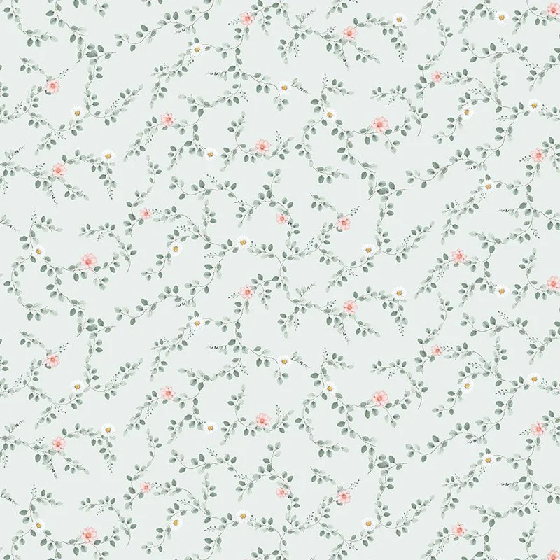 TIL THE COWS COME HOME: Tiny Floral Vines-Blue (1/4 Yard)