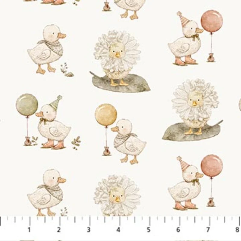 TINY WADDLES: Ducks-Cream (1/4 Yard)