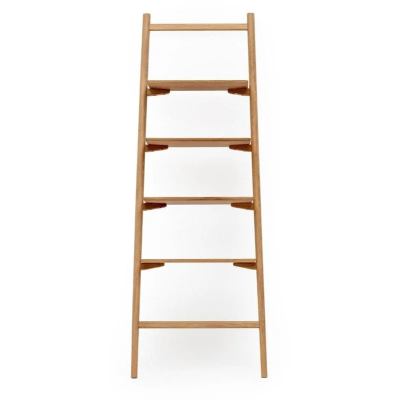Tosta Leaning Shelf, Light Oak, 26.75" W 17.25" D 75.5" H