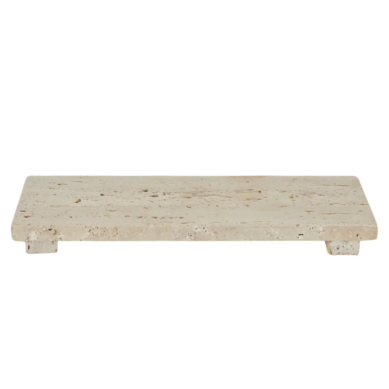 Travertine Footed Serving Board, Beige