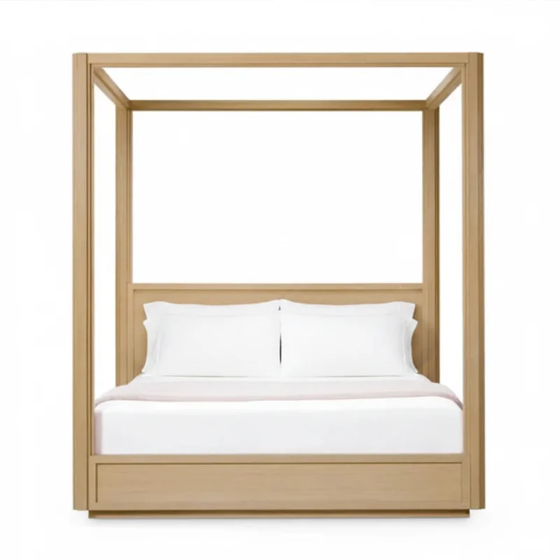 Tribeca Canopy Bed, King size - Natural Oak Veneer