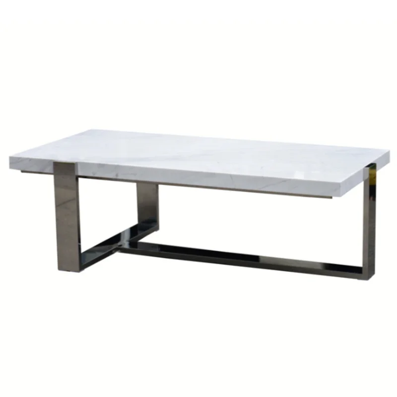 Tribecca Rectangular Coffee Table, White Marble