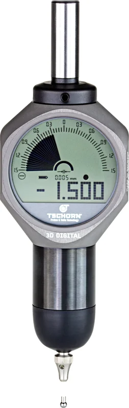 TSCHORN 3D Tester Edge Finder, Digital & Analogue, 1/2" Shank, 0.11" Sensing Tip, IP67, 4944-3012
