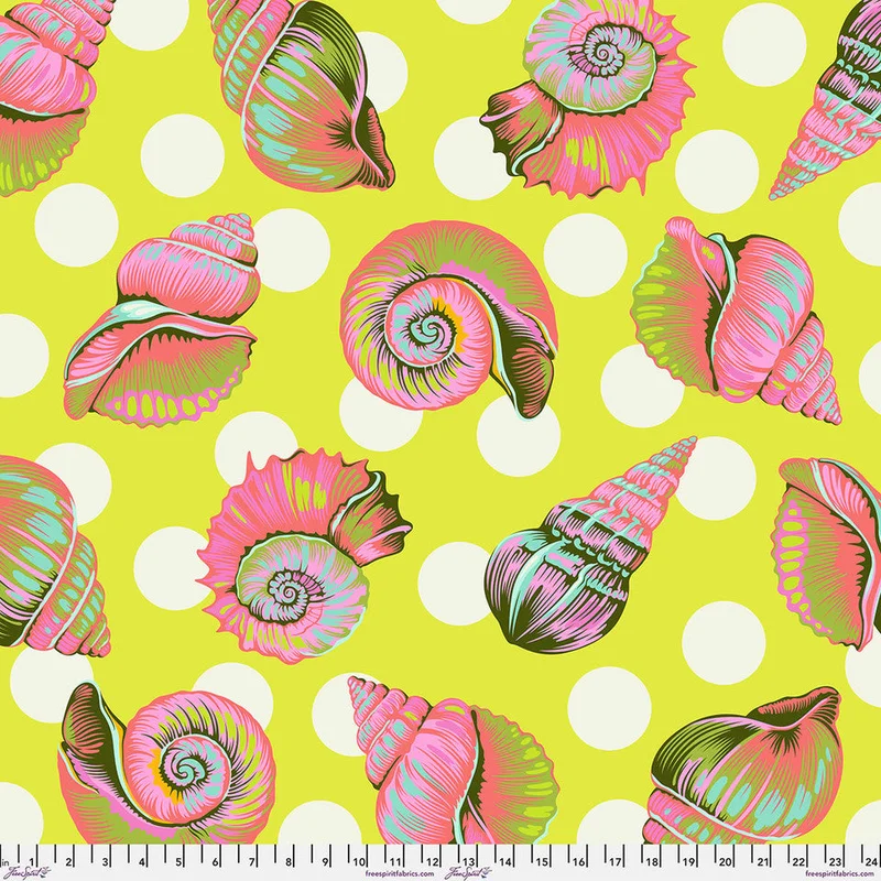 Tula Pink FLORAL REEF: Big Shelly 108-Seagrass (1/4 Yard)