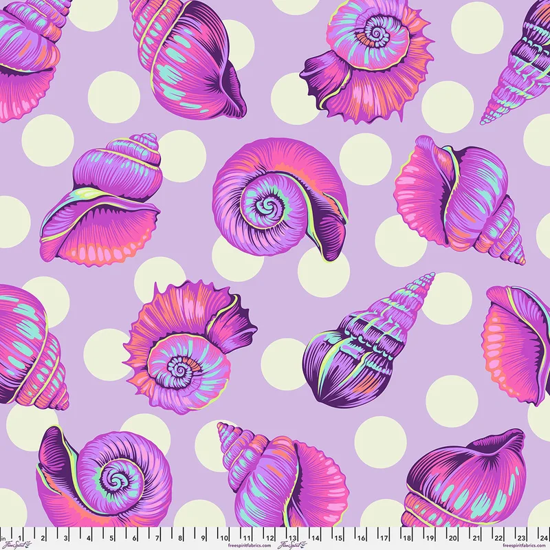 Tula Pink FLORAL REEF: Big Shelly 108-Ultraviolet (1/4 Yard)