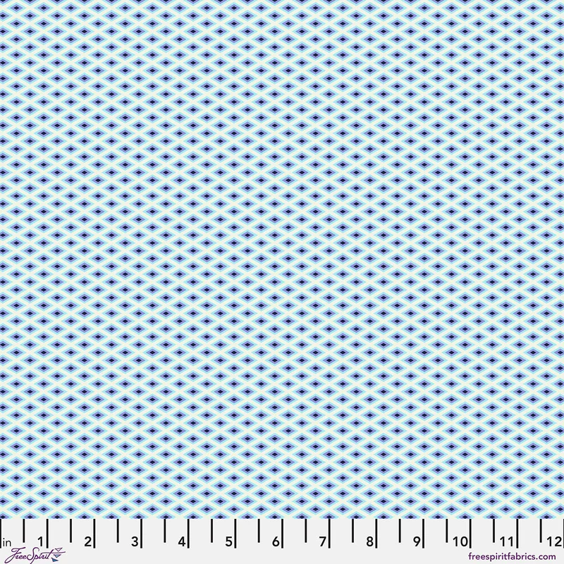 Tula Pink FLORAL REEF: Lighthouse Windows-Marine (1/4 Yard)