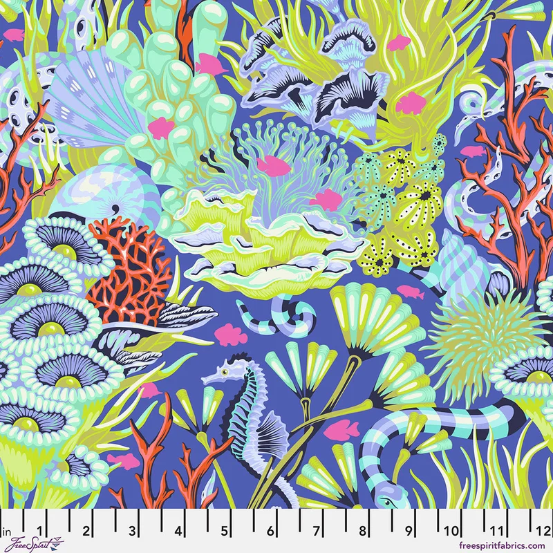 Tula Pink FLORAL REEF: Reef What You Sew-Marine (1/4 Yard)