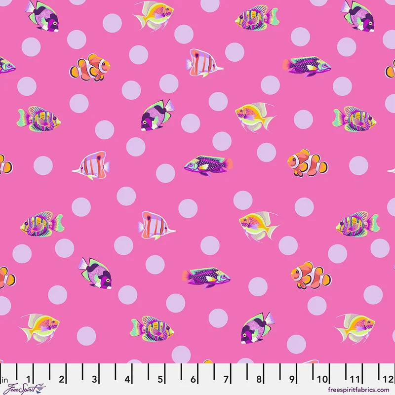 Tula Pink FLORAL REEF: School Crossing-Delphine (1/4 Yard)