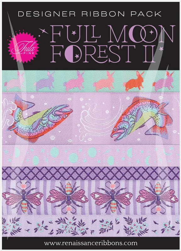 Tula Pink FULL MOON FOREST II: Blossom-Designer Ribbon Pack