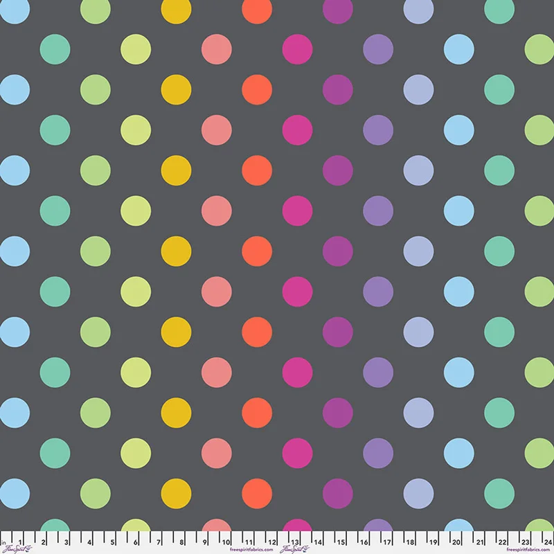 Tula Pink GRAYWORK MINKY: 58" Disco Poms-Shadow (1/4 Yard)