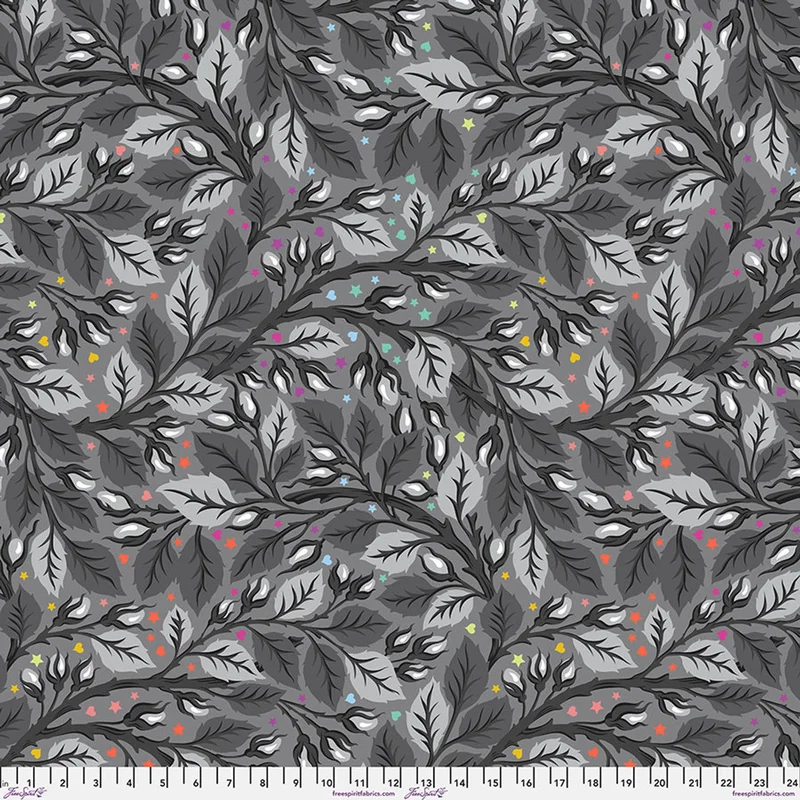 Tula Pink GRAYWORK: Nip in the Bud 108-Shadow (1/4 Yard)