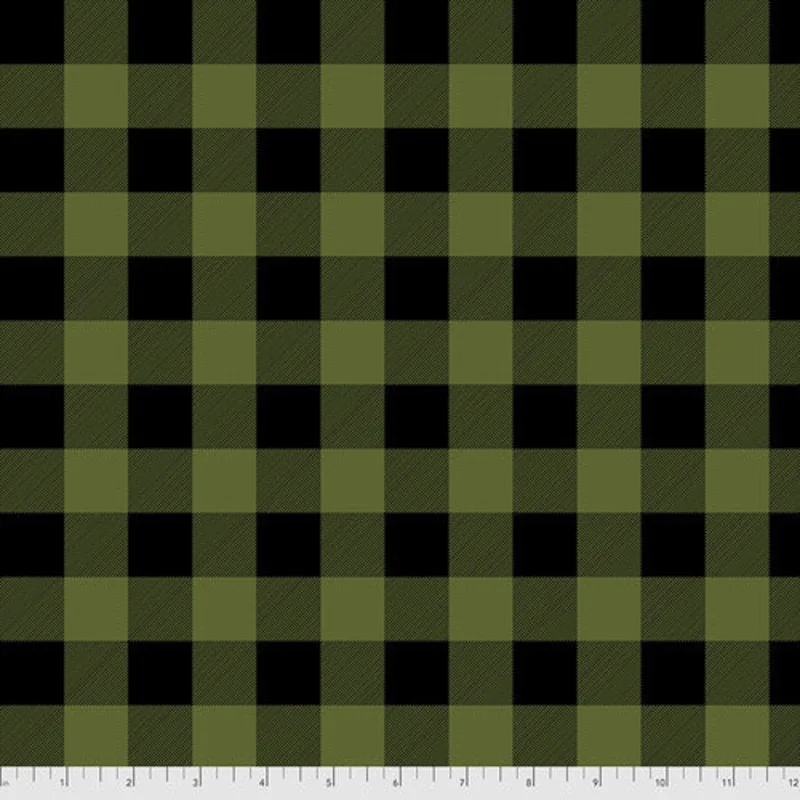 Tula Pink HOLIDAY HOMIES: Flannel Check Yo'self - Pine Fresh (1/4 Yard)