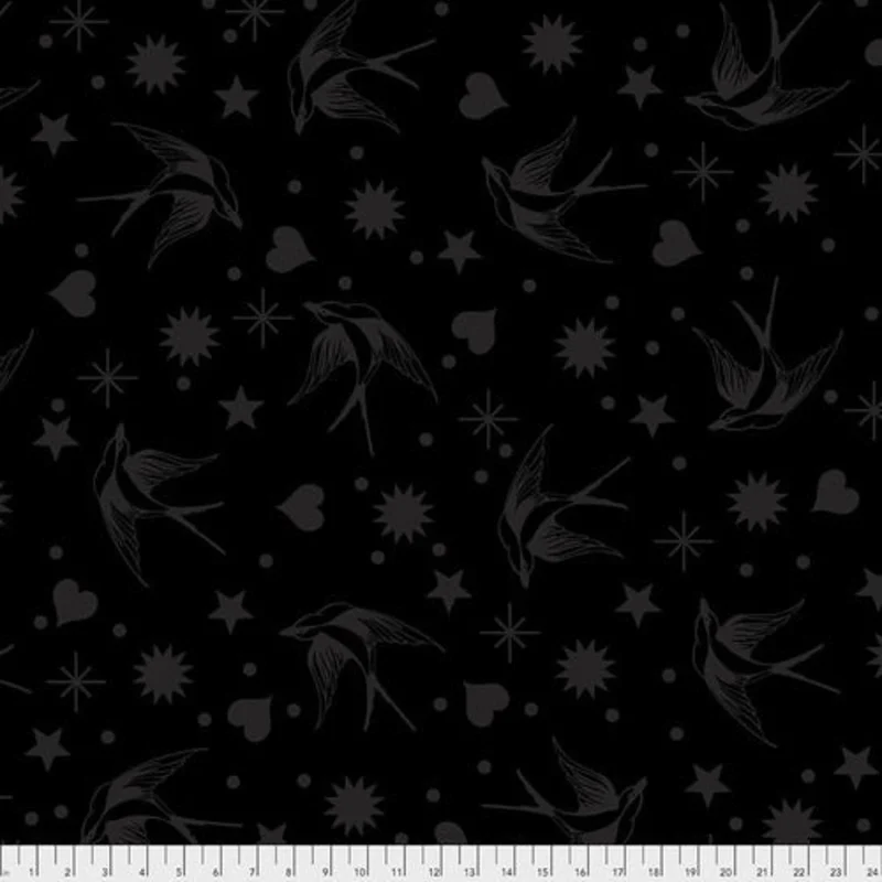 Tula Pink LINEWORK: Fairy Flakes-Ink (1/4 Yard)
