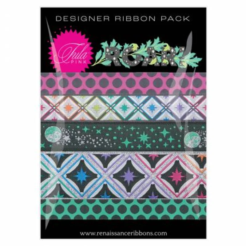 Tula Pink ROAR!: Storm-Designer Ribbon Pack