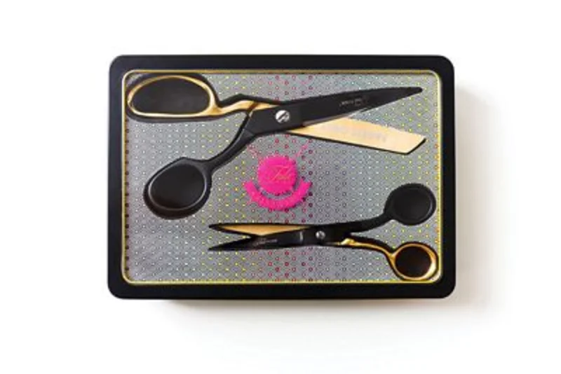 Tula Pink: Special Edition Black and Gold Scissor Tin