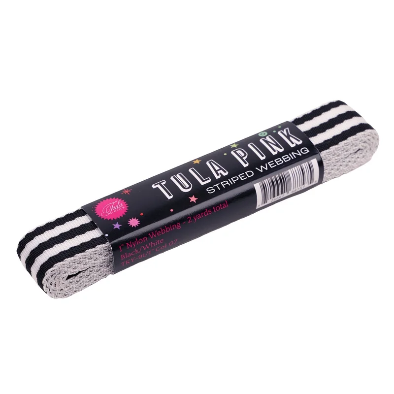 Tula Pink: Striped-Paper Ink 1" Webbing 2-Yard Pre-Cut