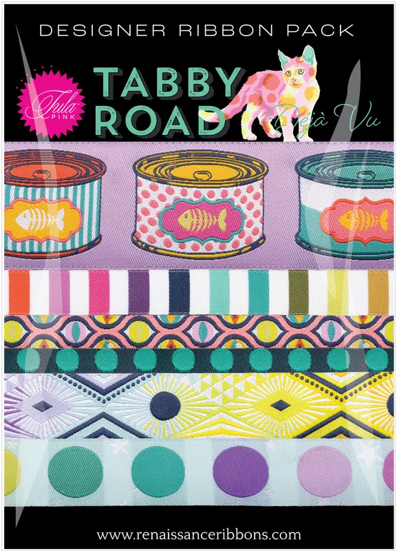 Tula Pink TABBY ROAD DEJA VU: Designer Ribbon Pack
