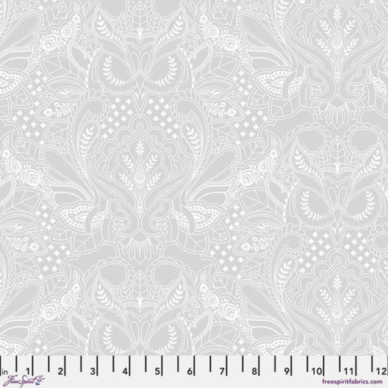 Tula Pink TRUE COLORS: Ghost Owls-Whisper (1/4 Yard)