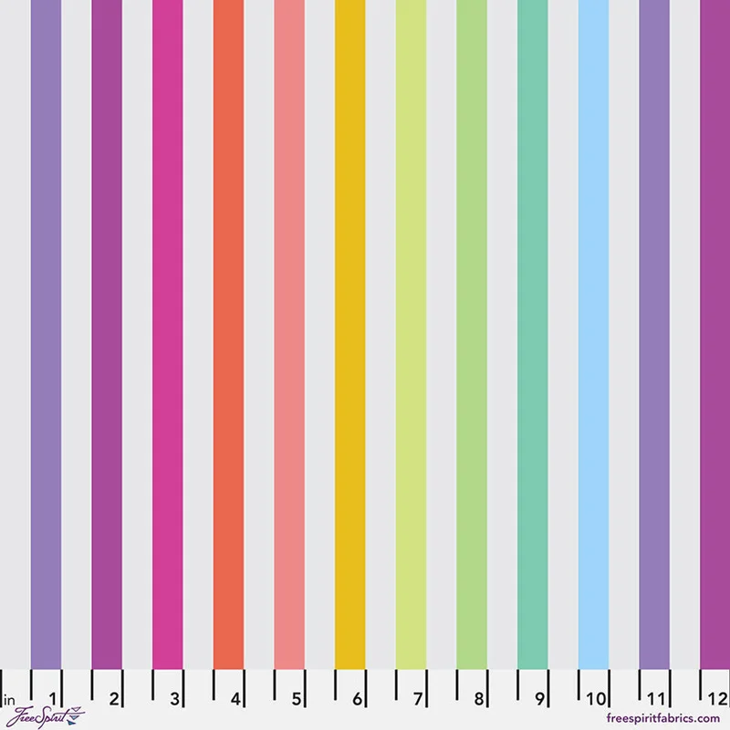 Tula Pink TRUE COLORS GRAYWORK: Disco Stripe-Whisper (1/4 Yard)