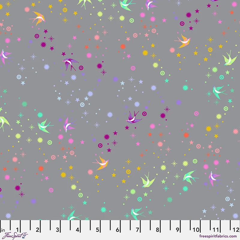 Tula Pink TRUE COLORS GRAYWORK: Fairy Dust-Shadow (1/4 Yard)