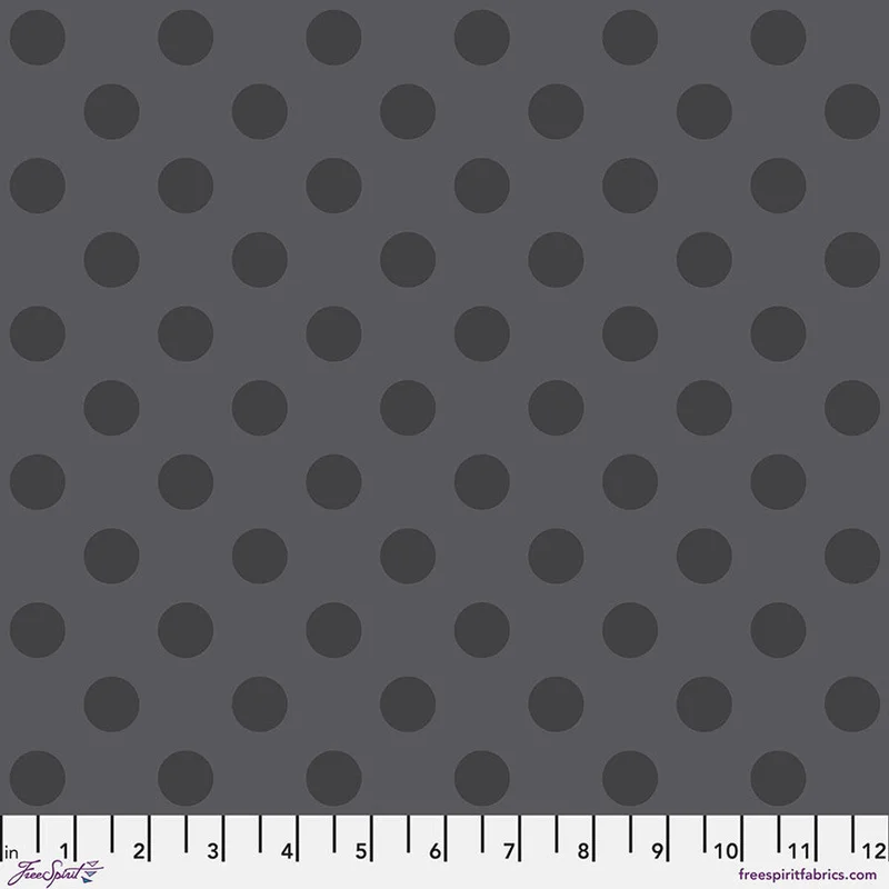 Tula Pink TRUE COLORS GRAYWORK: Pom Pom-Carbon (1/4 Yard)