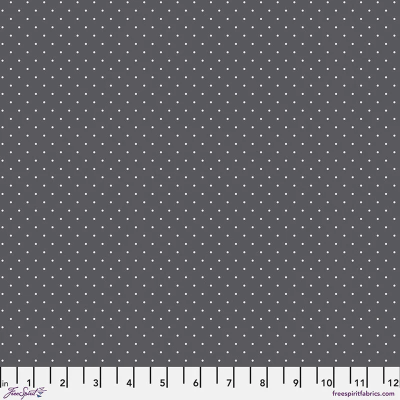 Tula Pink TRUE COLORS GRAYWORK: Tiny Dots-Carbon (1/4 Yard)
