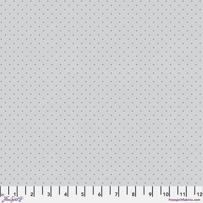 Tula Pink TRUE COLORS GRAYWORK: Tiny Dots-Fog (1/4 Yard)