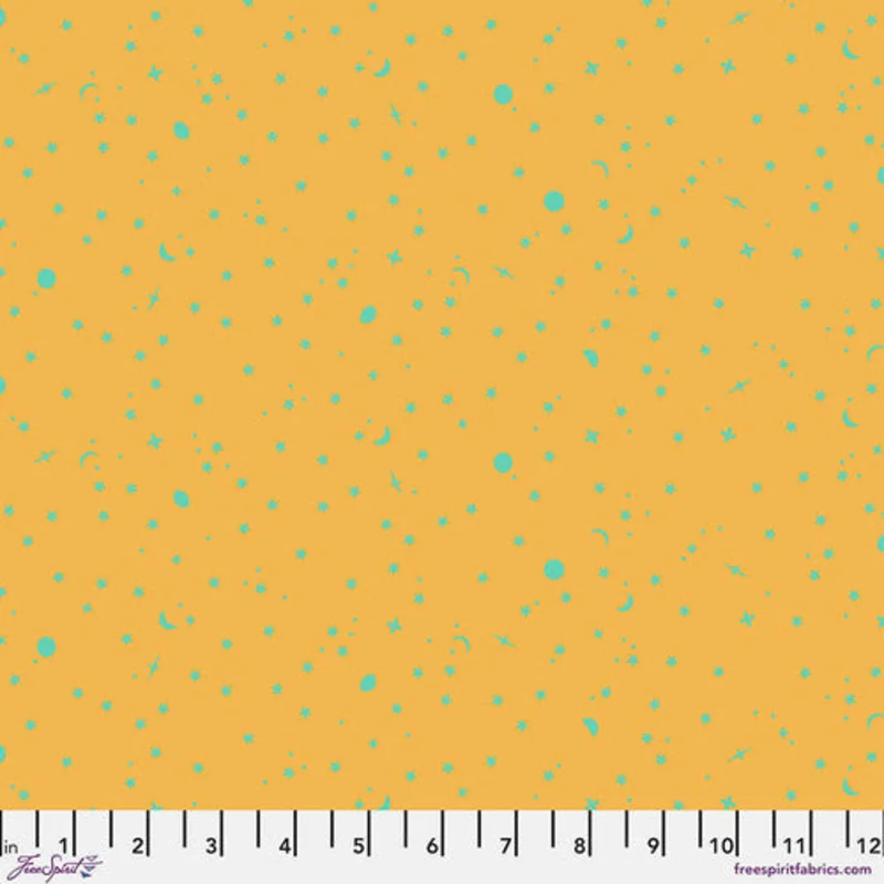 Tula Pink TRUE COLORS: Space Sprinkles-Papaya (1/4 Yard)
