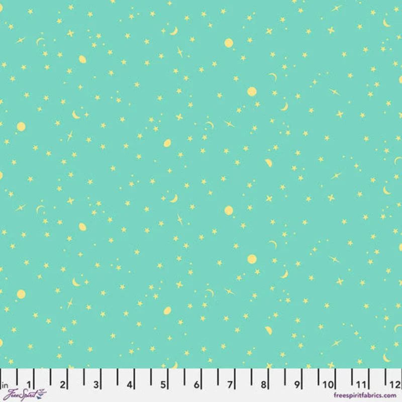 Tula Pink TRUE COLORS: Space Sprinkles-Seaglass (1/4 Yard)