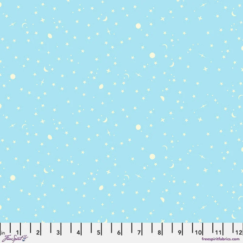 Tula Pink TRUE COLORS: Space Sprinkles-Waterfall (1/4 Yard)
