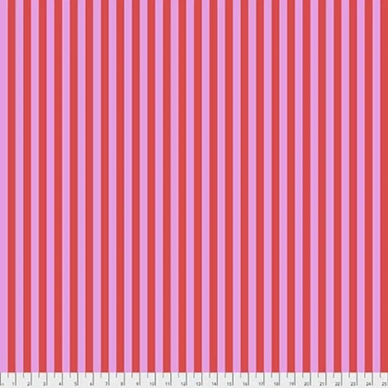 Tula Pink TRUE COLORS: Tent Stripes in Poppy (1/4 Yard)