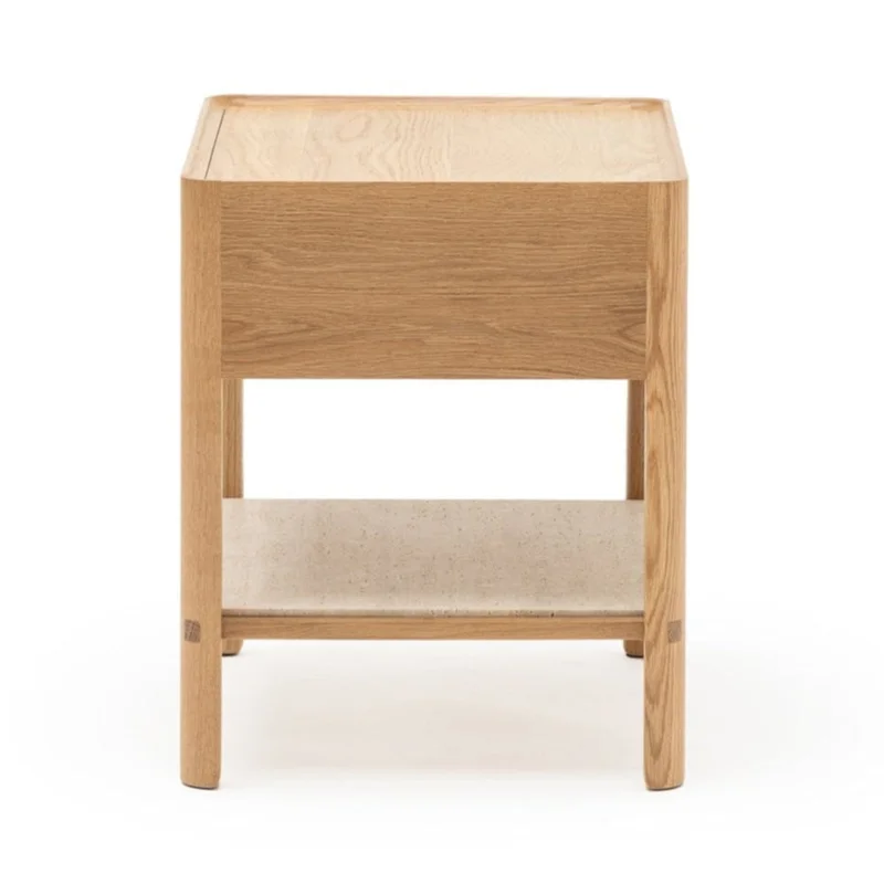 Tye Nightstand, Light Oak, Travertine, 17.7"W 17.7"D 21.7"H