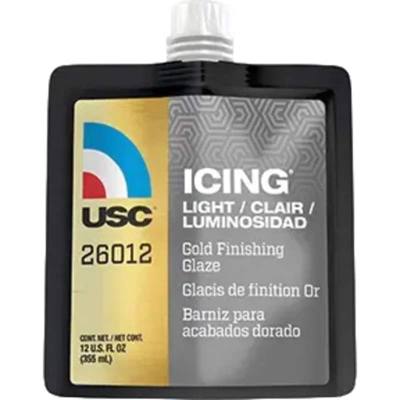 U. S. Chemical & Plastics Icing Lite Gold Finishing Glaze, 12 oz. Pouch #26012