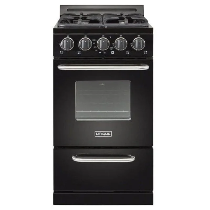 Unique - 2.4 cu. ft  Gas Range in Black - UGP-20GOF1B Black