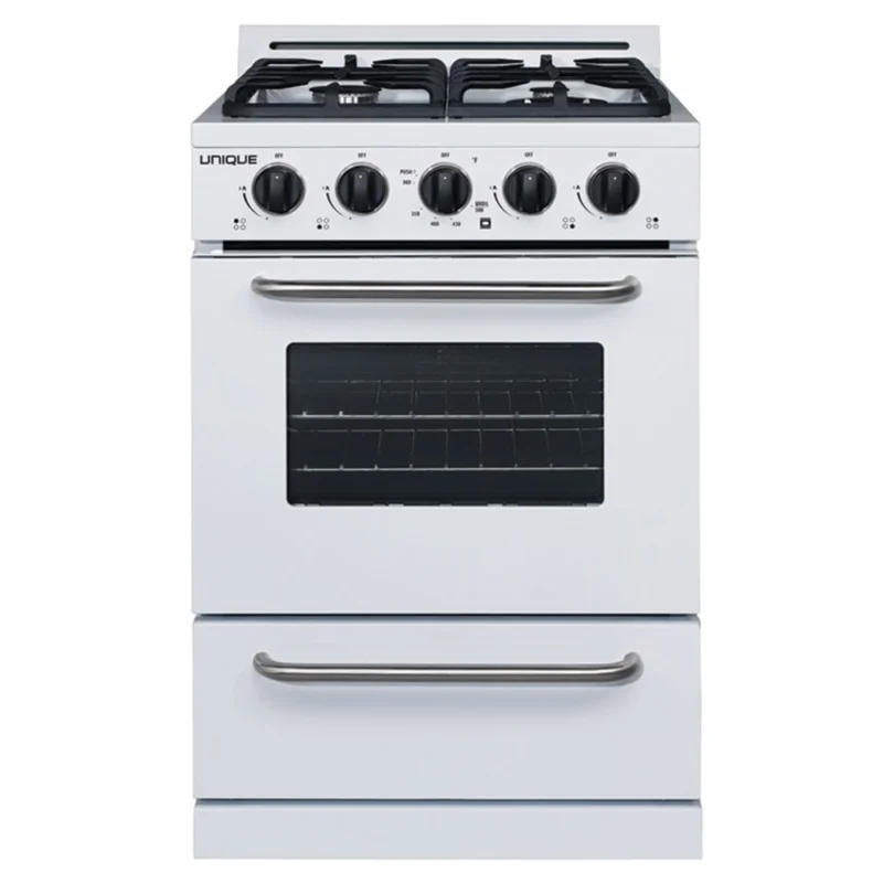 Unique - 3.1 cu. ft  Gas Range in White - UGP-24GOF1W White