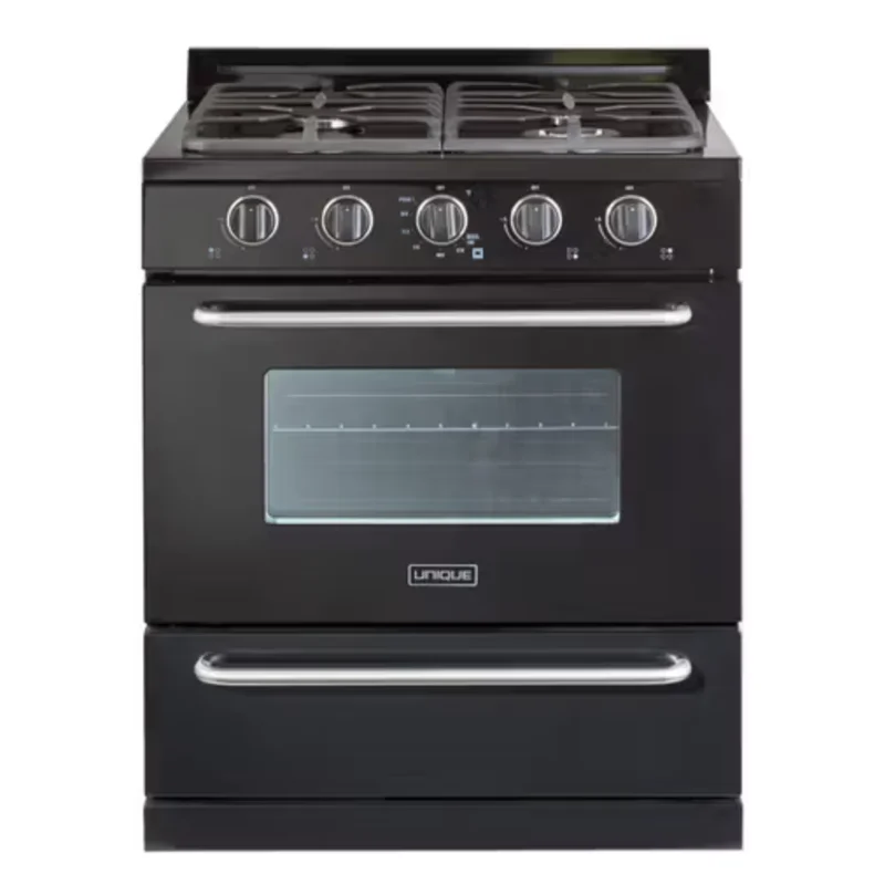 Unique - 3.9 cu. ft  Gas Range in Black - UGP-30GOF1B Black