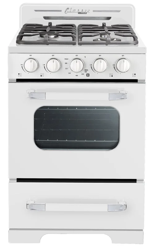 Unique Appliances - 2.3 cu. ft Gas Range in Marshmallow White - UGP-24CR OF1 W White
