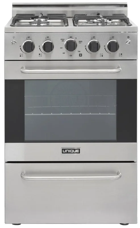 Unique Appliances - 2.3 cu. ft Gas Range in Stainless - UGP-24V PC1 SS Stainless