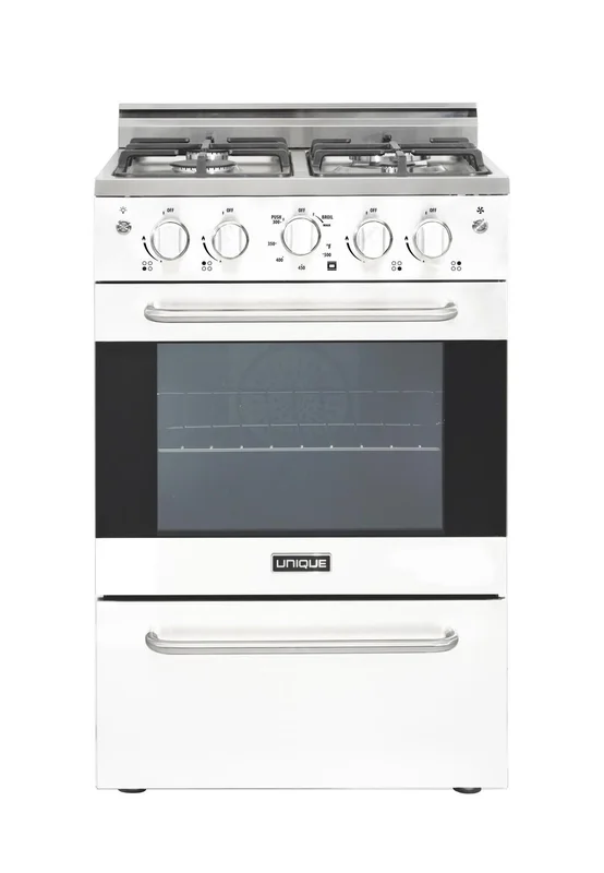 Unique Appliances - 2.3 cu. ft Gas Range in White - UGP-24V PC1 W White