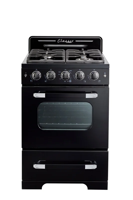 Unique Appliances - 2.9 cu. ft Gas Range in Midnight Black - UGP-24CR B Black