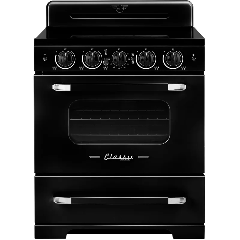 Unique Appliances - 3.9 cu. Ft. cu. ft Induction Range Range in Black - UNQ-30CR IC B Black