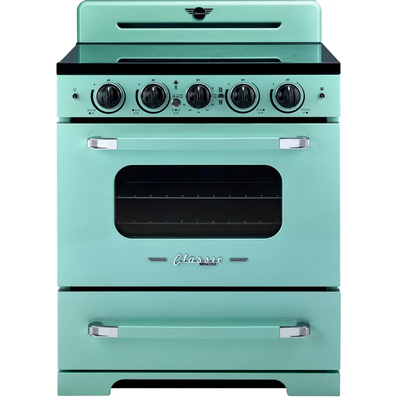 Unique Appliances - 3.9 cu. Ft. cu. ft Induction Range Range in Turquoise - UNQ-30CR IC T Turquoise